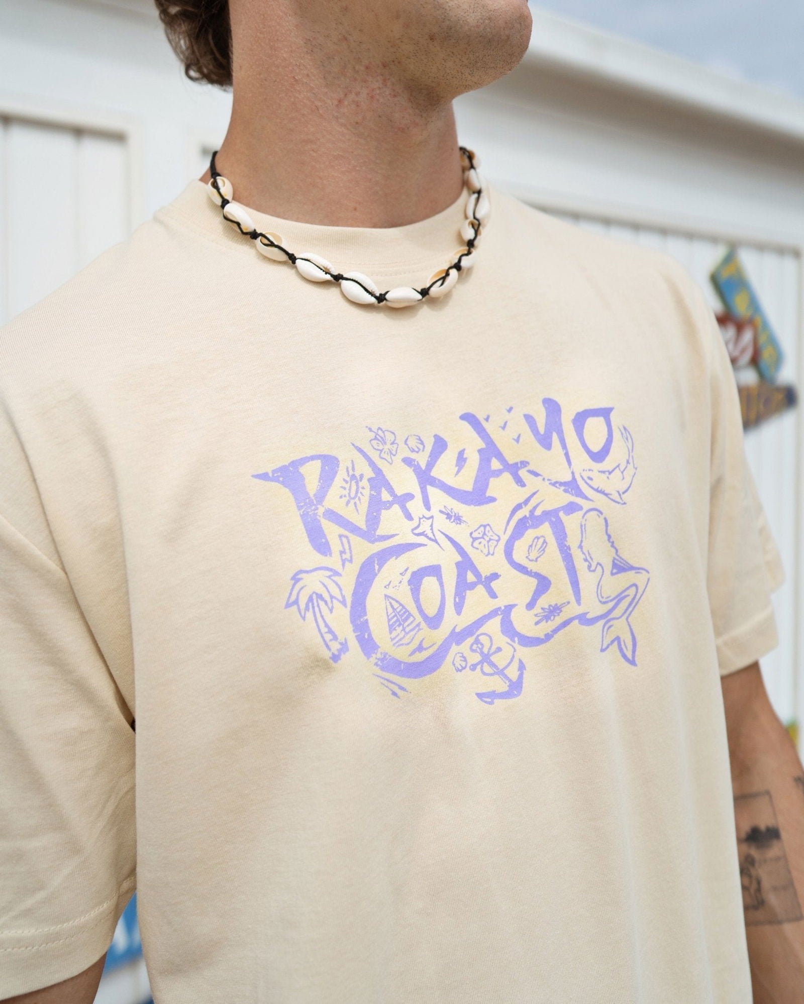 COAST BEIGE TEE - Rakayo Crew